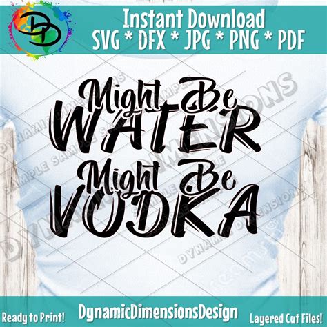 Visual Arts Silhouette Drinking Sayings Vodka is just fun water SVG PNG ...