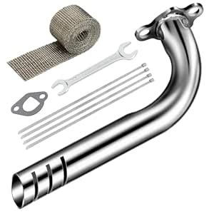 XIKOBY Upgrade Header Exhaust Pipe Kit for Predator 212cc 196cc Coleman ...