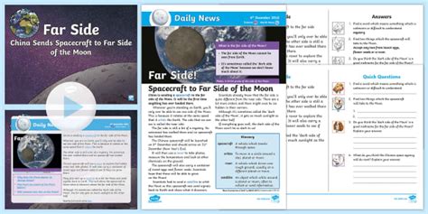 LKS2 Far Side of the Moon Daily News Resource Pack - Twinkl