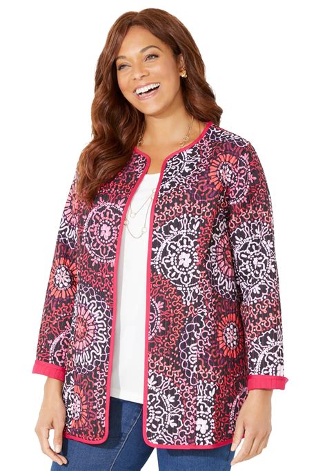 Catherines Women's Plus Size Reversible Quilted Jacket - Walmart.com