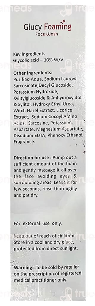 Glucy Foaming Face Wash 100 Ml - Uses, Side Effects, Dosage, Price ...