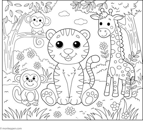 Friendly Tiger and Jungle Friends