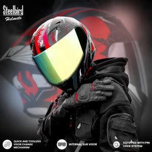 Steelbird SBA-20 Strange ISI Certified Flip-Up Graphic Helmet for Men ...