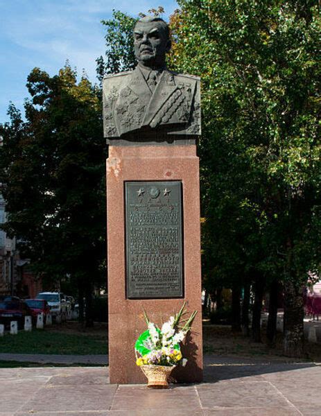 Bust of twice hero of the Soviet Union, Marshal Malinovsky R. Ya ...