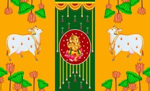 HARSHAD CREATION Ganesha Backdrop Cloth for Pooja Decoration ...
