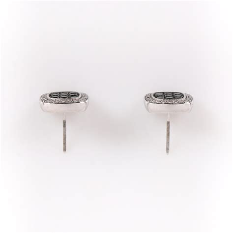 JASON OF BEVERLY HILLS Black and White Diamond 14K White Gold Stud ...