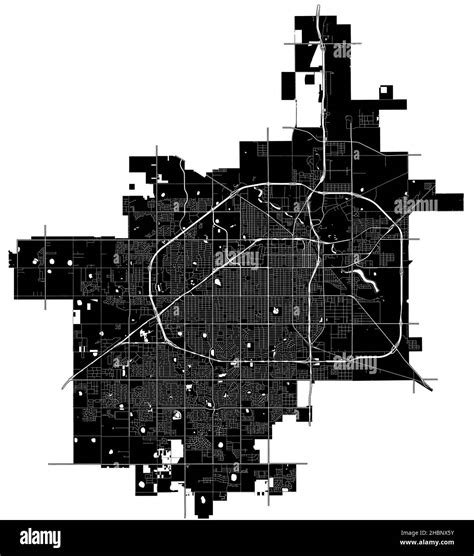 Lubbock, Texas, United States, high resolution vector map with city ...