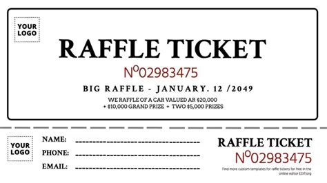Printable Raffle Ticket Templates