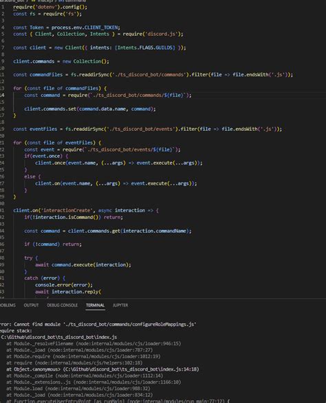 Image result for JavaScript Error Discord Cannot Find Module