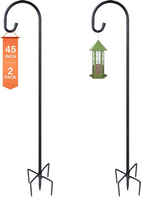 Amazon.com: Sunnydaze 82-Inch Outdoor Heavy-Duty Shepherd Hook - Black ...