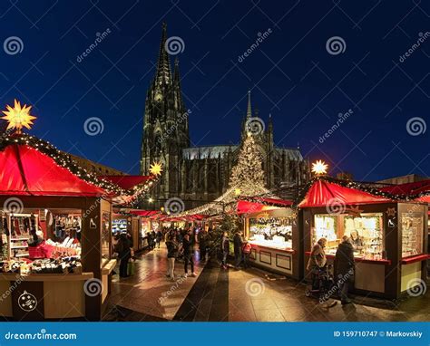 Christmas Market in Front of Cologne Cathedral, Germany Editorial ...