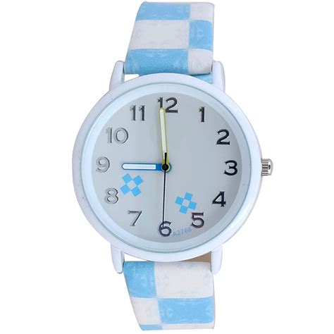 Super Drool Blue Check Pattern Wrist Watch : Amazon.in: Fashion
