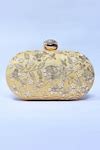 Buy Gold Embroidery Baiza Floral Clutch by THE TAN CLAN Online at Aza ...