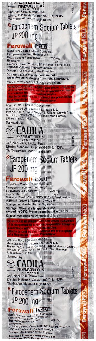 Ferowall 200 Tablet 10 - Uses, Side Effects, Dosage, Price | Truemeds