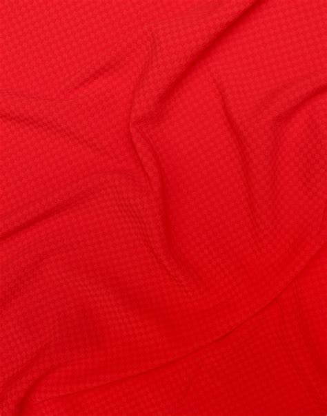 Red Color poly textured lycra dress material fabric - Charu Creation