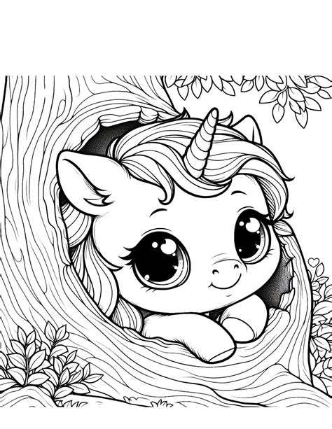 Adorable Baby Unicorn Coloring Pages - Free Printable Fun for Kids - Etsy