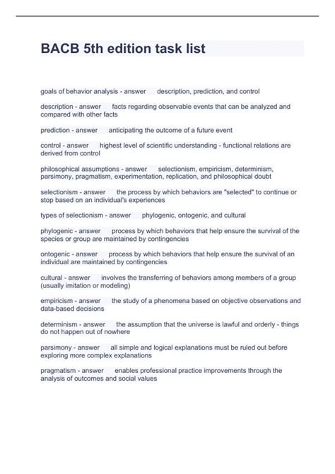 BACB 5th edition task list Questions and Answers 100% correct 2023 ...