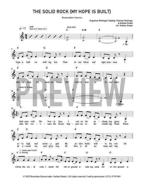 The Solid Rock (My Hope is Built) - Lead Sheet