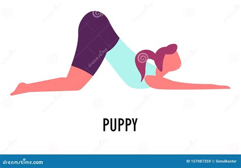 Hips Stretching Seated Yoga Asanas Set Vector Illustration ...