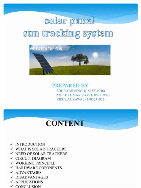 Sun Tracking Solar Panel Presentation | PDF