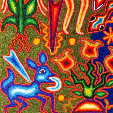 Huichol Yarn Painting (24" x 24") Mexican Indigenous Art – VivaMexico ...