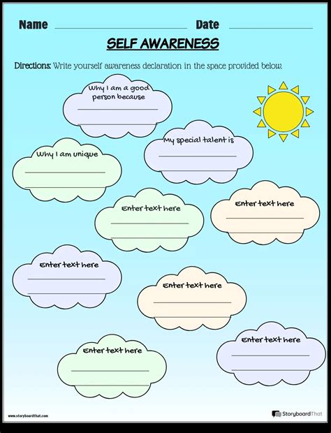 Worksheets On Self Awareness