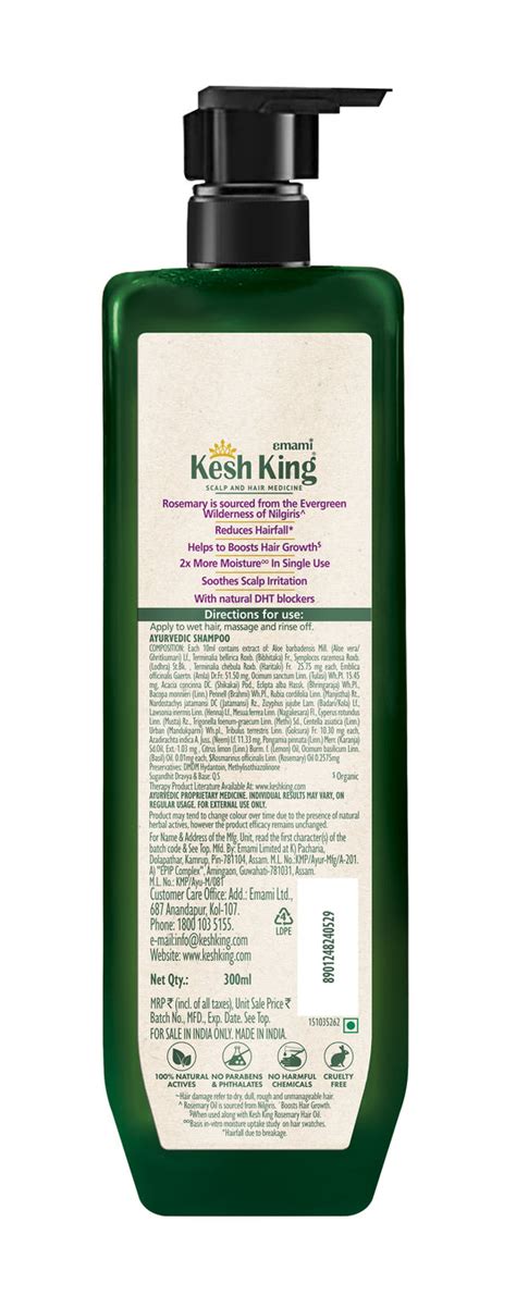 Kesh King Organic Rosemary Shampoo with Tulsi, anti hairfall shampoo f