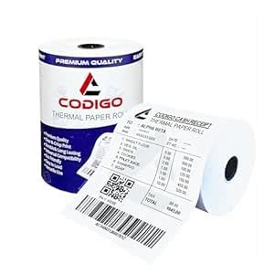 Codigo Thermal Receipt Paper Roll 78mm (3 Inch) | 70 GSM (Pack Of 20 ...