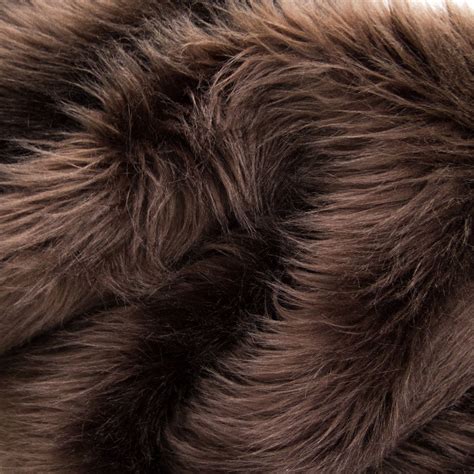Brown Faux Fake Fur Solid Shaggy Long Pile Fabric | iFabric