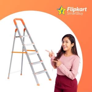 Flipkart SmartBuy 5 Step With Solid Platform Aluminum Ladder (Blue ...