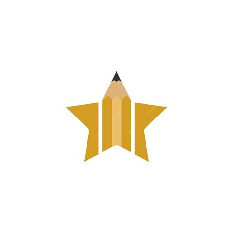 Icône du logo vectoriel crayon étoile créative | Vecteur Premium