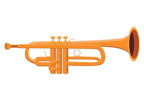 Trumpet vector design. Golden trumpet flat style vector illustration ...