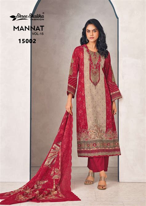 SHREE SHALIKA FASHION MANNAT VOL 15 LAWN COTTON DESIGNER WORK SUITS AT ...