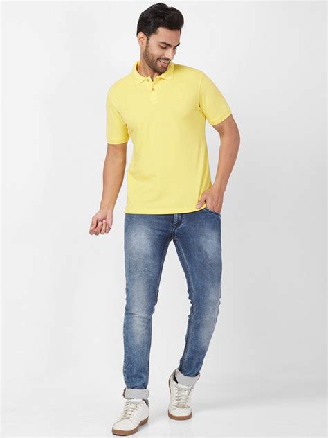 Parx Men Yellow Regular Fit Solid Polo Neck T-Shirt – MyRaymond