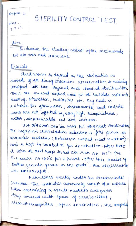 CP1 A - Practical notes - Empho: STERILITY CONTROL TEST pale Auo. To ...