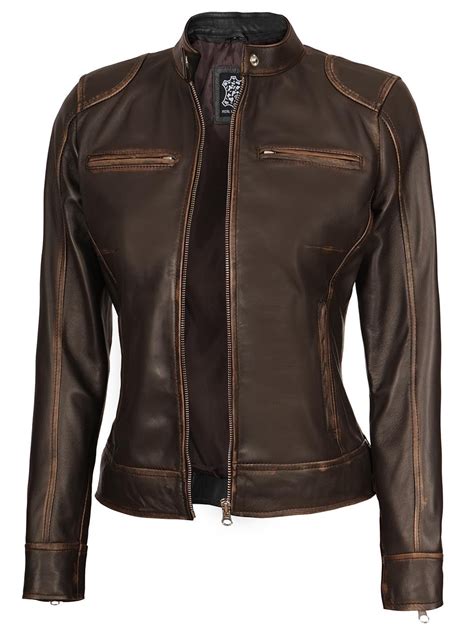 Womens brown leather jacket – Artofit