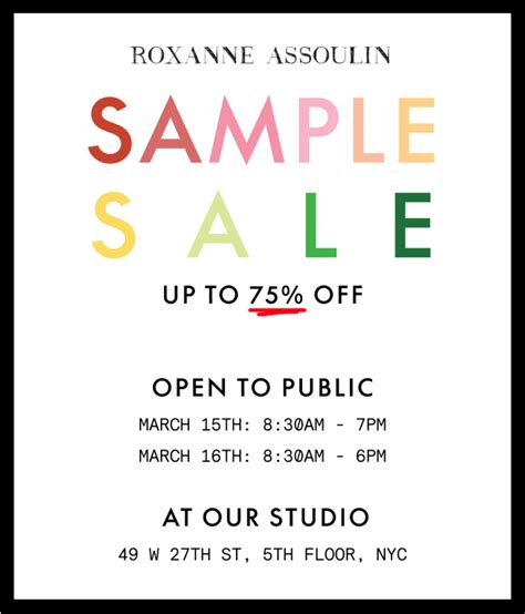 Roxanne Assoulin Two-Day Sample Sale In NYC, March 15th + 16th ...