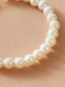 17KM 1pair Faux Pearl Beaded Hoop Earrings | SHEIN EUR