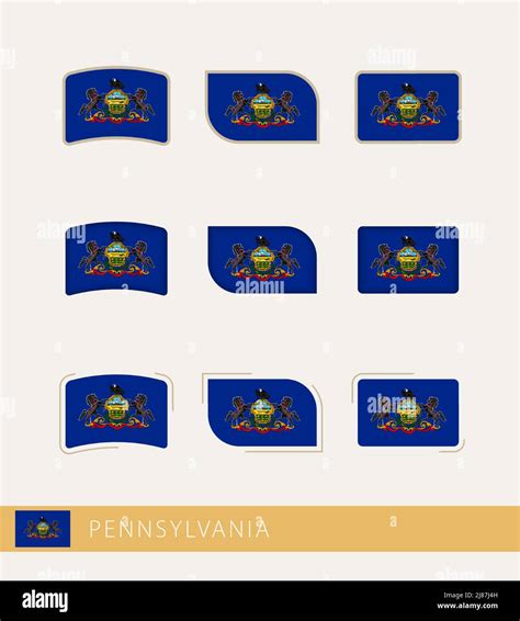 Vector flags of Pennsylvania, collection of Pennsylvania flags. Vector ...