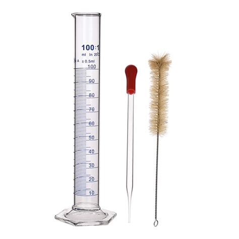 Thick Glass Graduated Cylinder Measuring Liquid Lab Hexagon Base ...