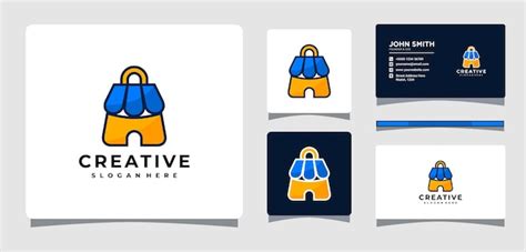 Modèle de logo de sac à provisions avec inspiration de conception de ...