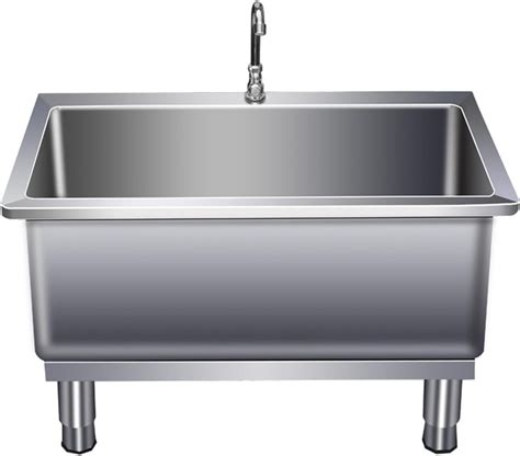Amazon.com: Floor Mount Mop Sink With faucet- 304 Stainless Steel ...