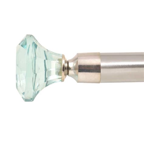 Blue Cut Crystal Curtain Rod Finials Glass For Curtain Rod In Pair