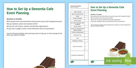 How to Set Up a Dementia Cafe: Event Planning Fact Sheet
