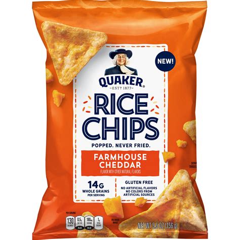 Quaker Rice Chips, Farmhouse Cheddar Flavor 5.5 oz Bag - Walmart.com