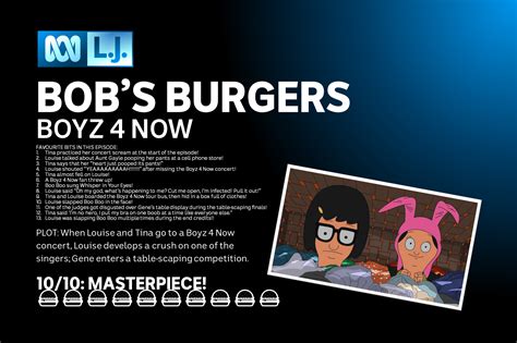 REVIEW: Bob's Burgers S3, EP21 - Boyz 4 Now by LJest2004 on DeviantArt