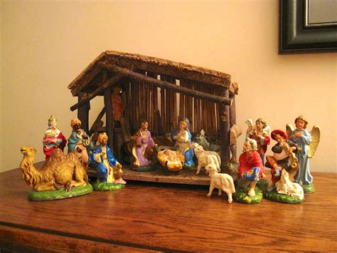 Vintage nativity - late 1950s - USA figures purchased at Woolworth's ...