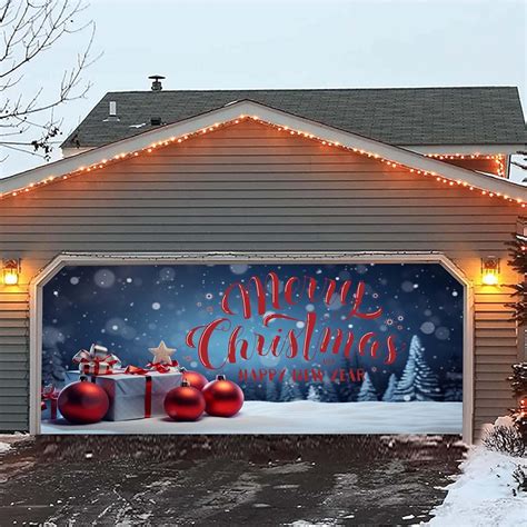 Amazon.com: Garage Door Christmas Banner 7x16ft, Winter Garage Door ...