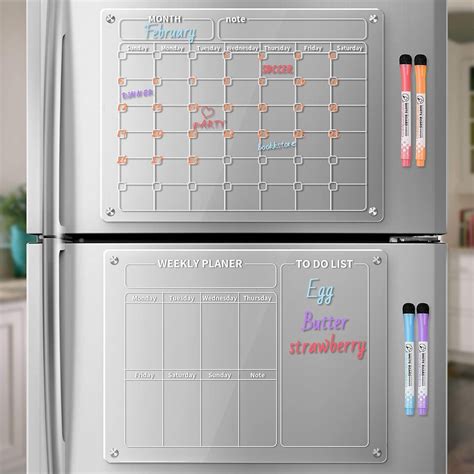 Magnetic acrylic clear dry erase calendar board for fridge – Artofit