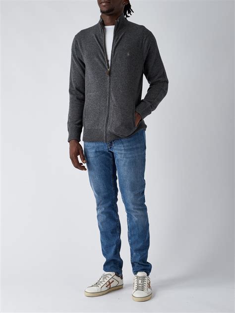 Polo RaLph Lauren men's wool cardigan Gray | Caposerio.com